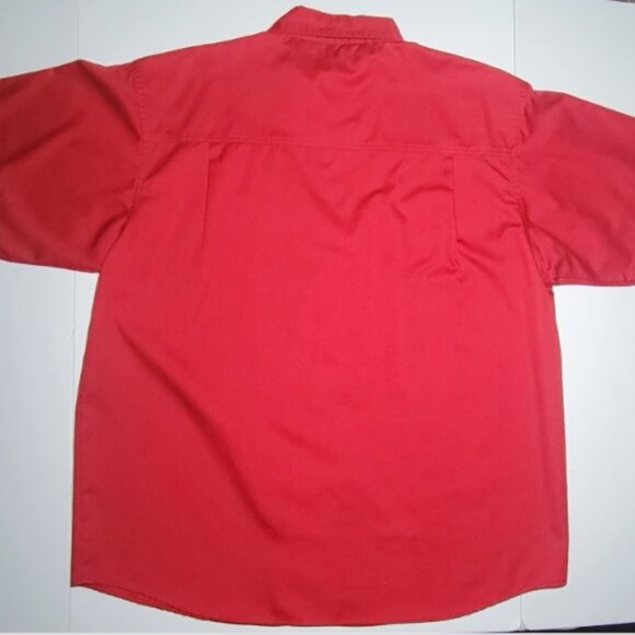 Blue Generation Mens Red Short Sleeve Button Up One Pocket Shirt Size XL - Picture 2 of 11